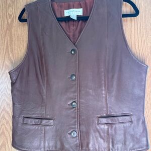 Liz Claiborne Brown Leather Vest